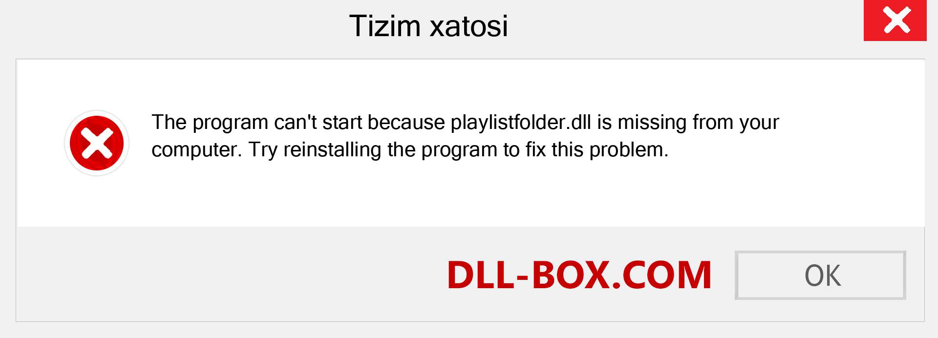 playlistfolder.dll fayli yo'qolganmi?. Windows 7, 8, 10 uchun yuklab olish - Windowsda playlistfolder dll etishmayotgan xatoni tuzating, rasmlar, rasmlar